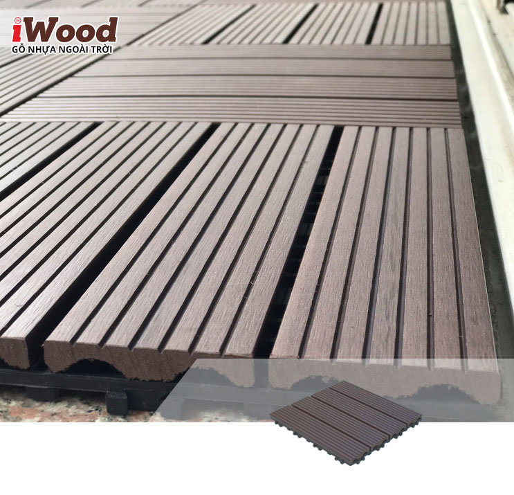thi công vỉ gỗ nhựa iWood Vg300x300 Coffee 5