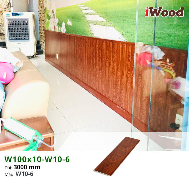Tấm ốp iWood W100x10-W10-6 ốp chân tường tại Bình Tân