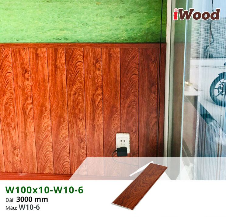 Tấm ốp iWood W100x10-W10-6 ốp chân tường tại Bình Tân