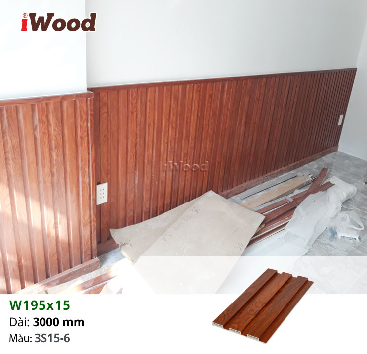 Ốp tường trang trí tấm ốp iWood W195x15-3S15-6