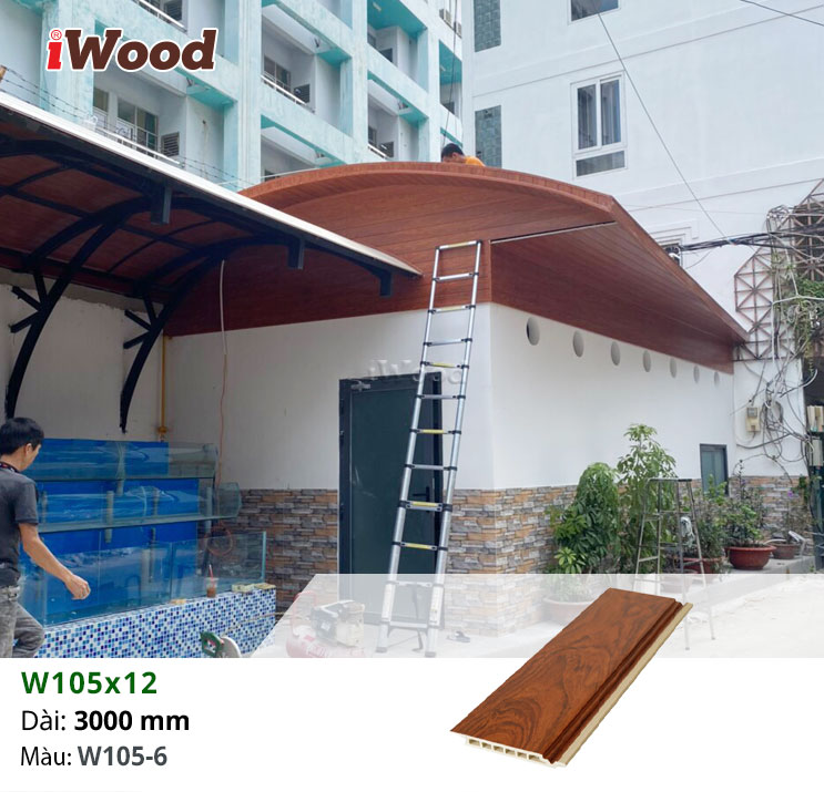 Tấm ốp iWood W105x12-W105-6 ốp trang trí ngoài trời