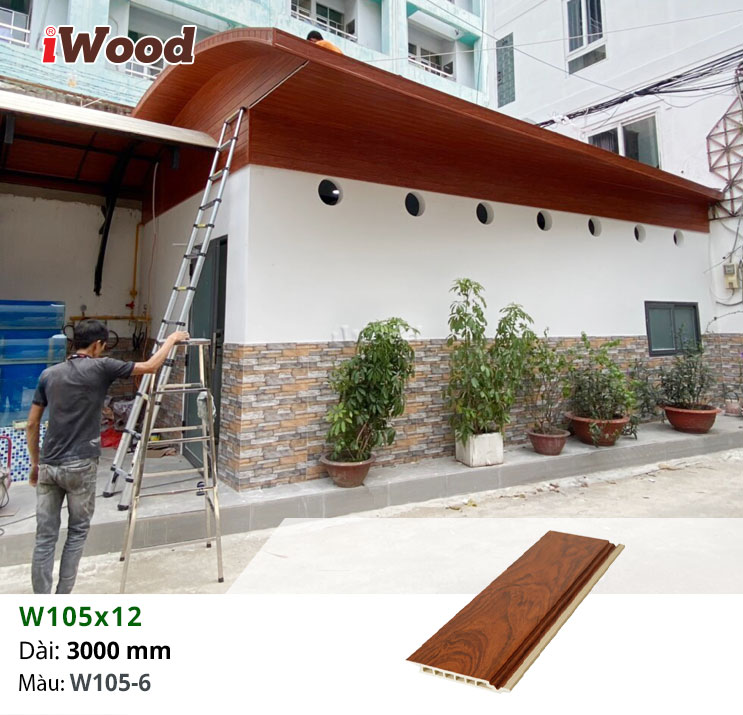 Tấm ốp iWood W105x12-W105-6 ốp trang trí ngoài trời