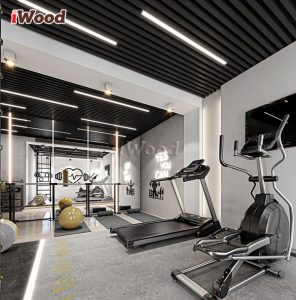 Phòng Gym với tấm ốp iWood tôn màu đen