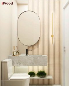 Mẫu nhà tắm đẹp với tấm iWood sơn màu