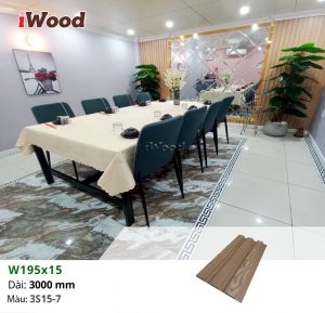 Tấm iWood W195x15-3S15-7 ốp trang trí phòng ăn