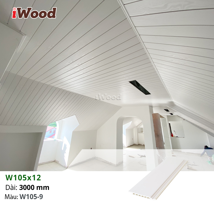Ốp trần nội thất tấm iWood W105x12-W105-9 tại Đồng Nai