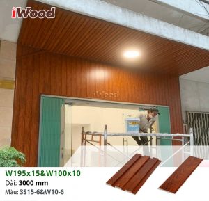 Tấm iWood W10-6 & iWood 3S15-6 thi công ốp mặt tiền