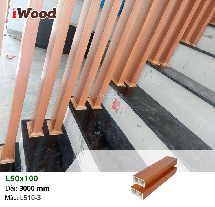 Thanh lam iWood L50x100-L510-3 trang trí cầu thang