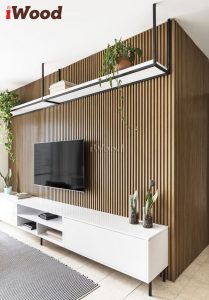 Vách tivi với tấm lam sóng iWood