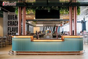 Trang trí quán cafe với tấm lam sóng sơn màu