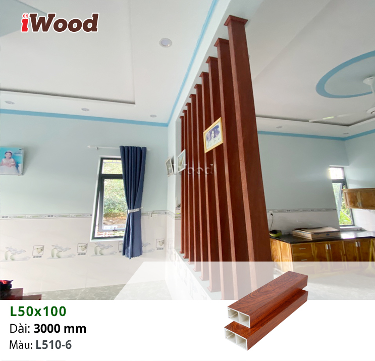 Thanh lam nhựa iWood L50x100-L510-6