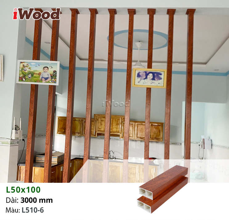 Thanh lam nhựa iWood L50x100-L510-6