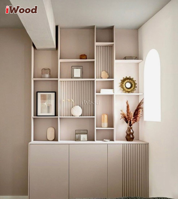 Tấm lam sóng ốp kệ sách, kệ trang trí