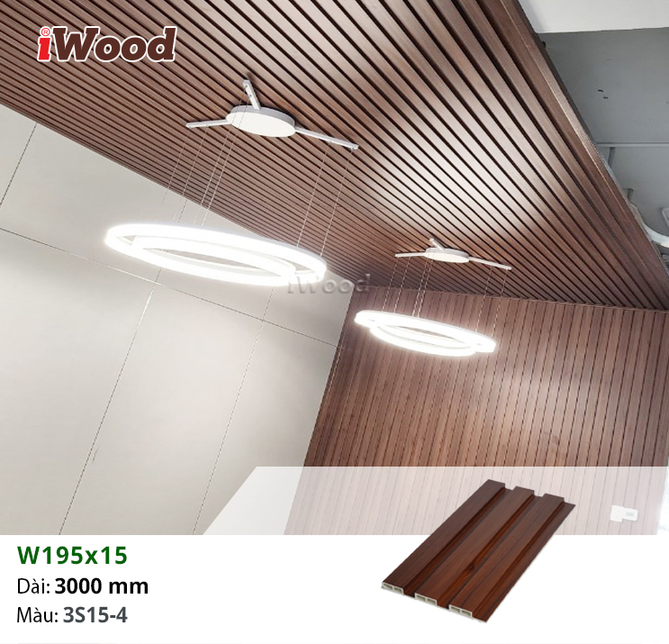 Tấm lam sóng iWood W195x15-3S15-4 ốp tường trần