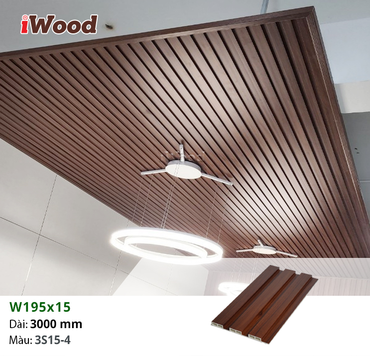 Tấm lam sóng iWood W195x15-3S15-4 ốp tường trần