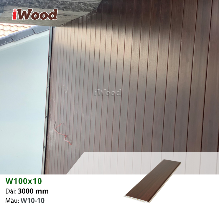 Tấm iWood W100x10-W10-10 ốp vách cầu thang tại Bình Dương