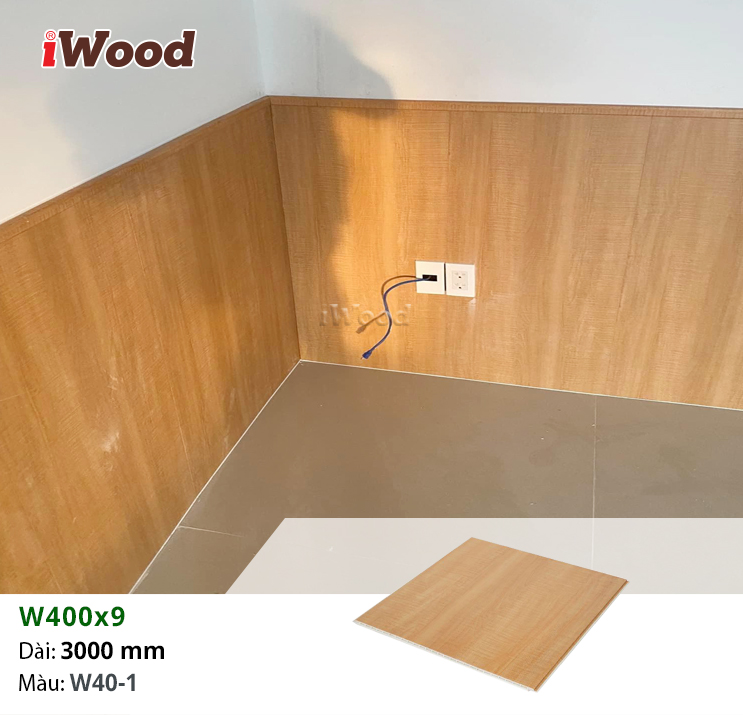 Tấm iWood W400x9-W40-1 ốp lamri