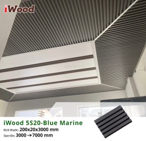 Tấm lam sóng iWood 5S20-Blue Marine ốp trần tại Đà Lạt