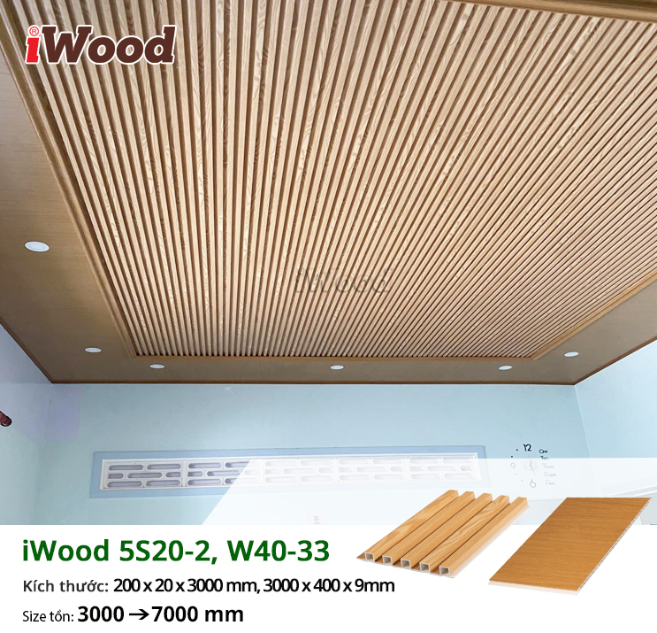 Công trình kết hợp tấm iWood 5S20-2 và iWood W40-33 ốp trần tại Phan Rang