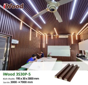 Tấm lam sóng iWood 3S30P-5 kết hợp đèn LED tại Bình Thạnh