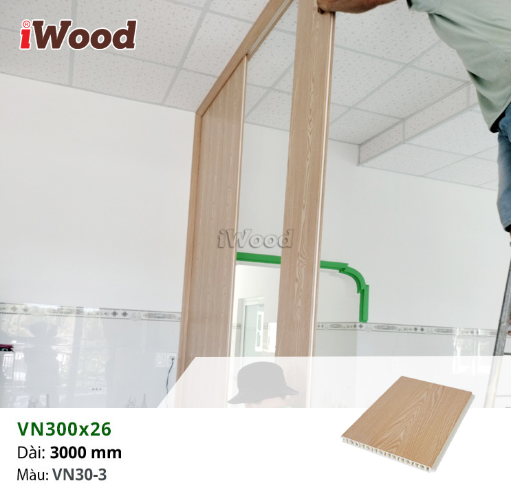Tấm vách ngăn iWood VN30-3 ốp trang trí nội thất:
