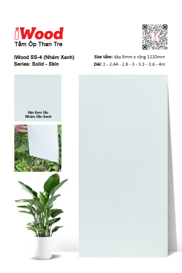 Tấm ốp đa năng than tre vân đơn sắc SS-4