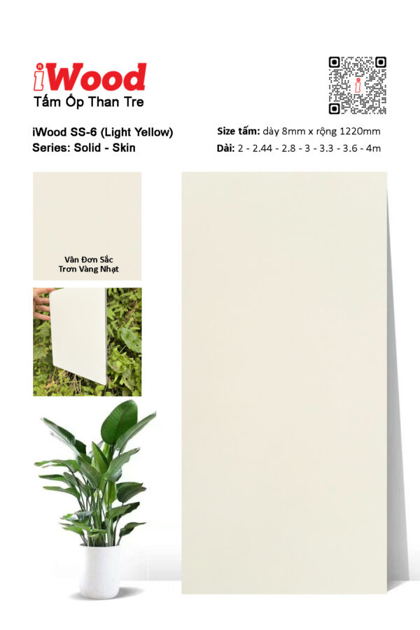 Tấm ốp đa năng than tre vân đơn sắc SS-6