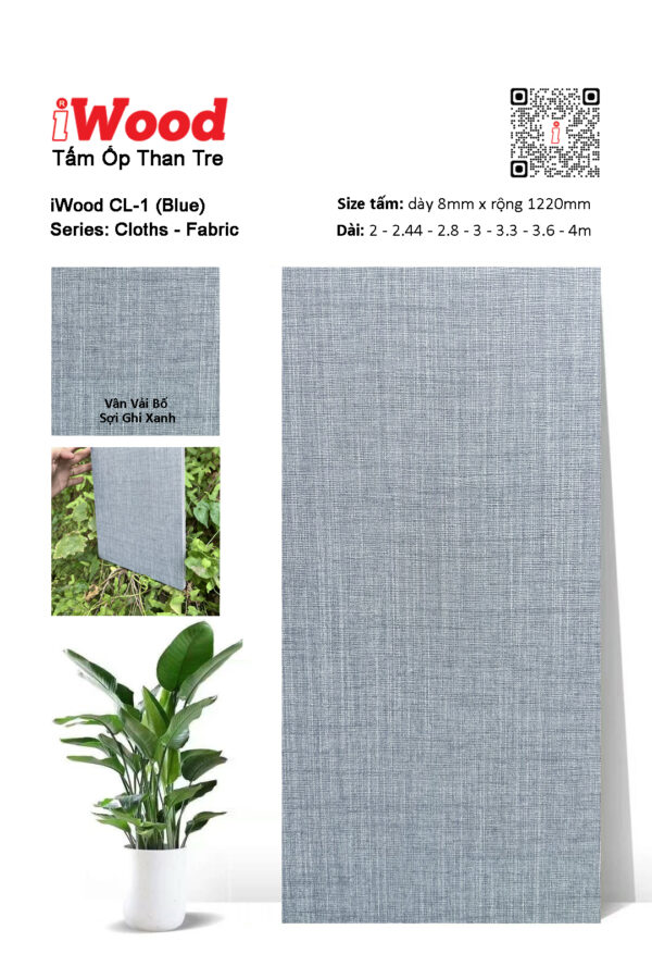 Tấm ốp đa năng than tre vân vải iWood CL-1