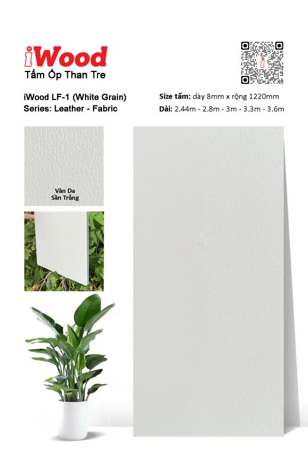 Tấm ốp đa năng than tre vân da iWood LF-1