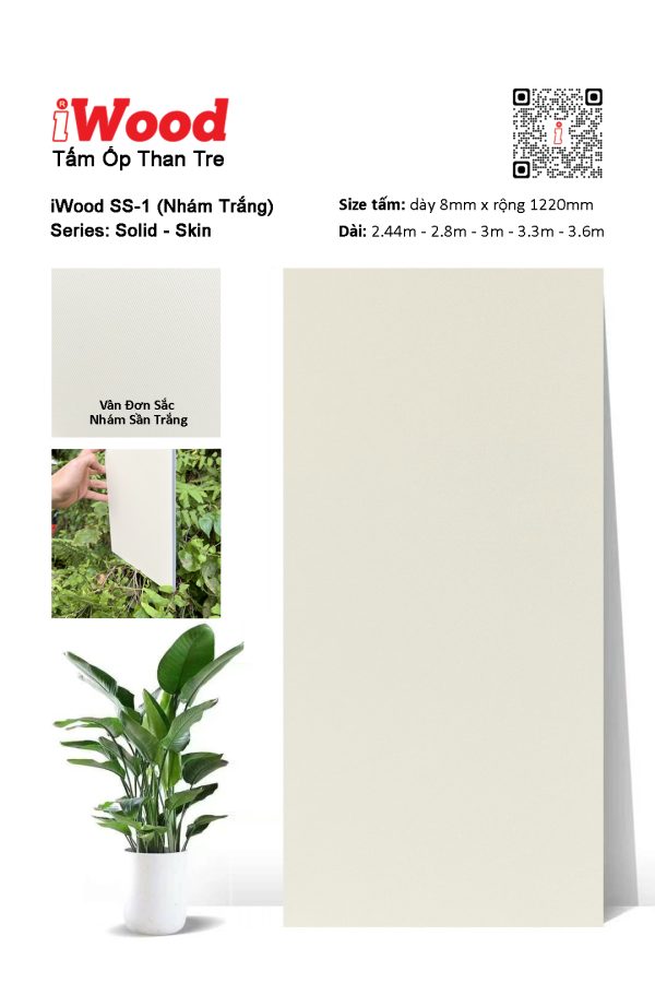 Tấm ốp đa năng than tre vân đơn sắc SS-1