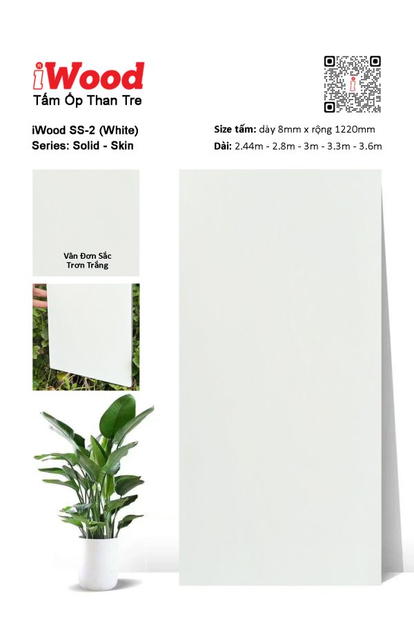 Tấm ốp đa năng than tre vân đơn sắc SS-2