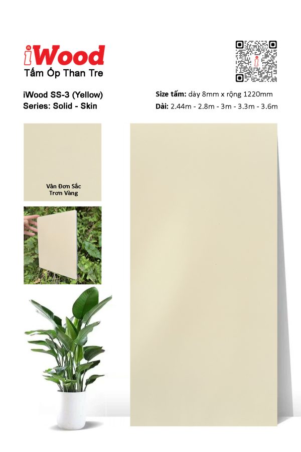 Tấm ốp đa năng than tre vân đơn sắc SS-3