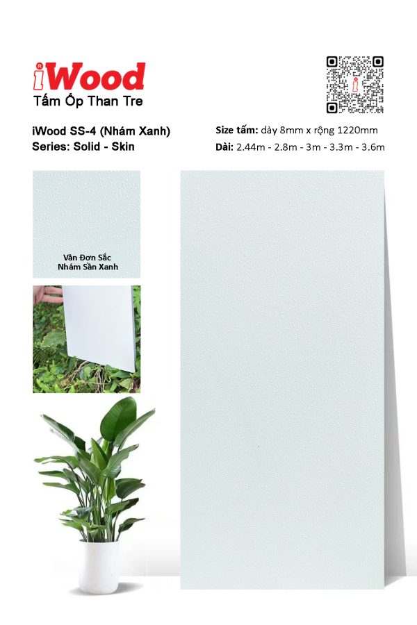 Tấm ốp đa năng than tre vân đơn sắc SS-4