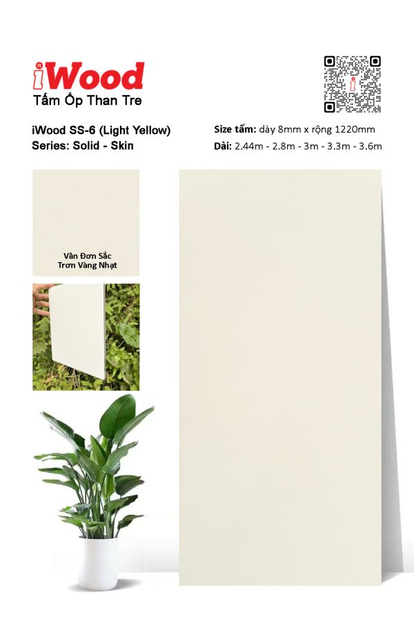 Tấm ốp đa năng than tre vân đơn sắc SS-6