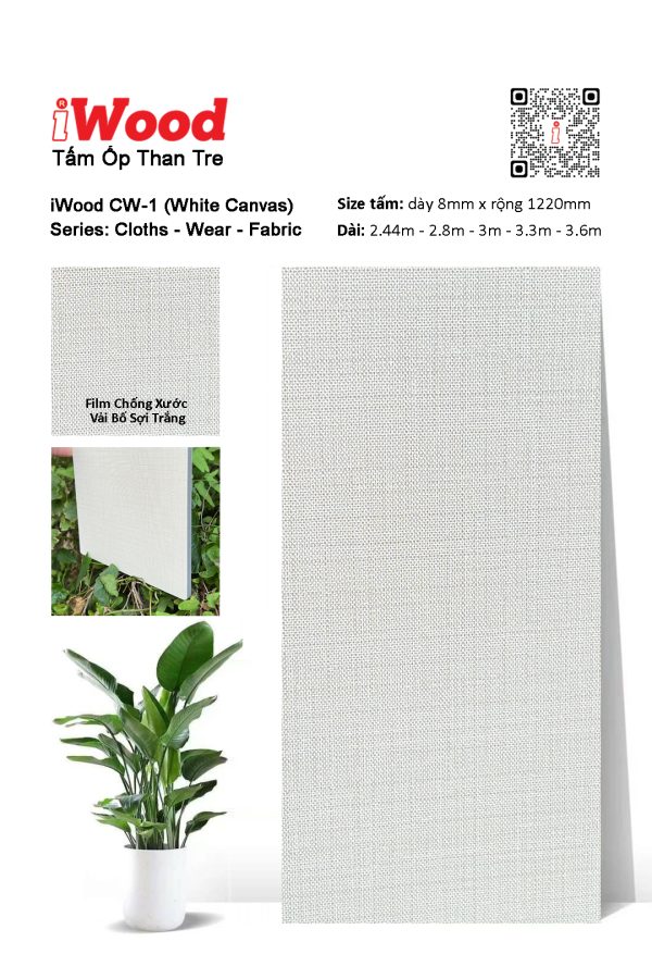 Tấm ốp đa năng than tre vân vải chống xước iWood CW-1