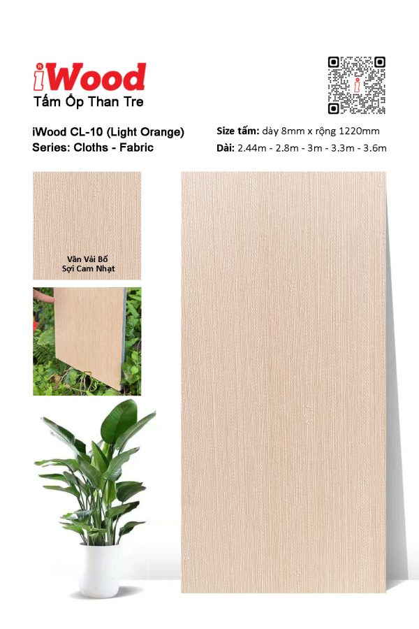Tấm ốp đa năng than tre vân vải iWood CL-10