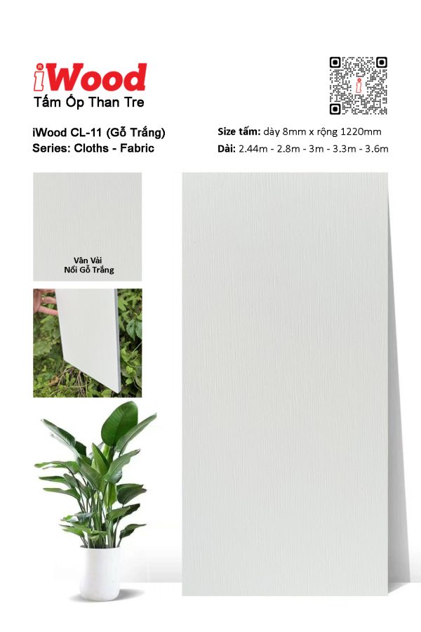 Tấm ốp đa năng than tre vân vải iWood CL-11