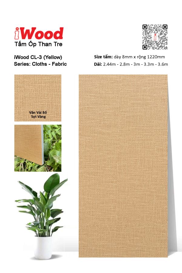 Tấm ốp đa năng than tre vân vải iWood CL-3