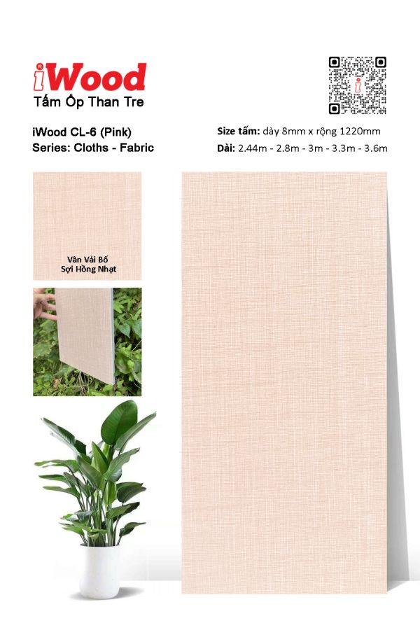 Tấm ốp đa năng than tre vân vải iWood CL-6