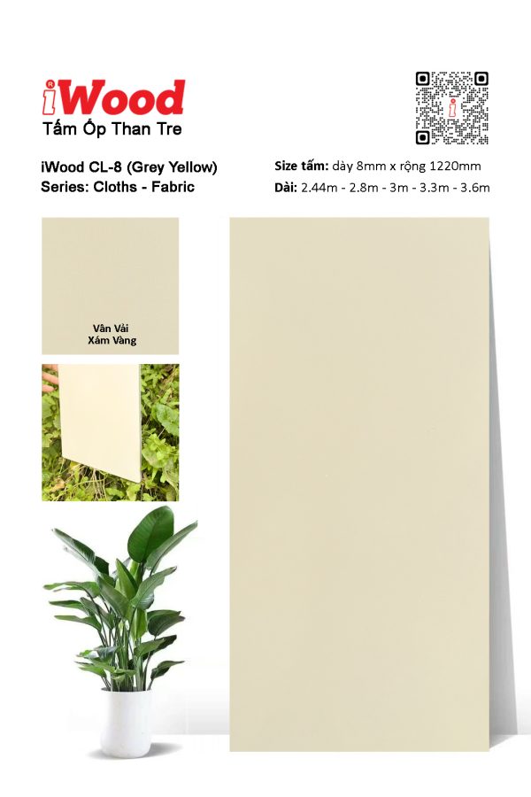 Tấm ốp đa năng than tre vân vải iWood CL-8