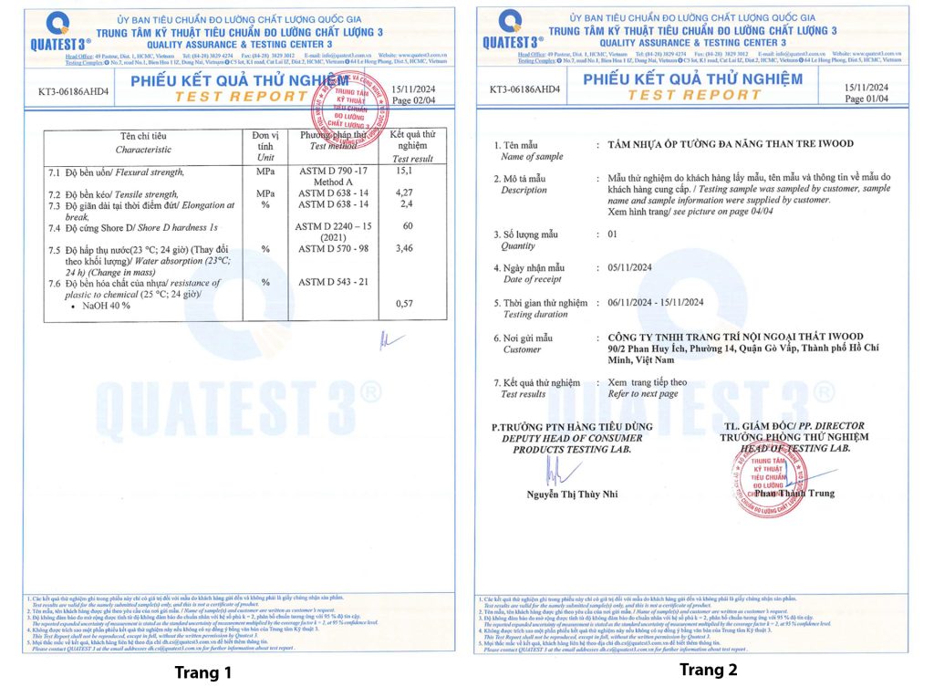 Tiêu chuẩn chất lượng tấm ốp than tre iWood