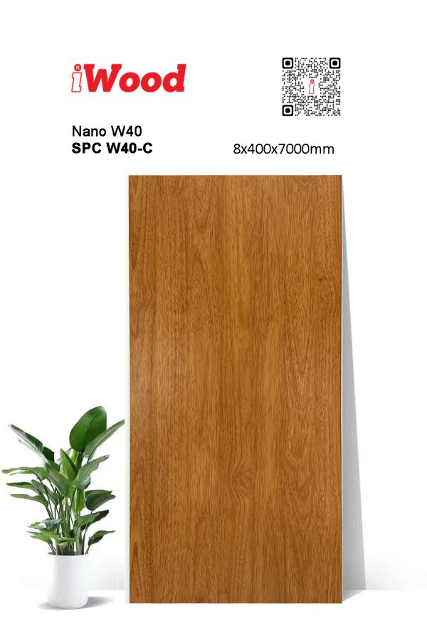 Tấm ốp Nano phẳng iWood SPC W40-C