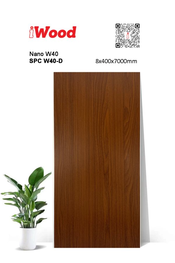 Tấm ốp Nano phẳng iWood SPC W40-D