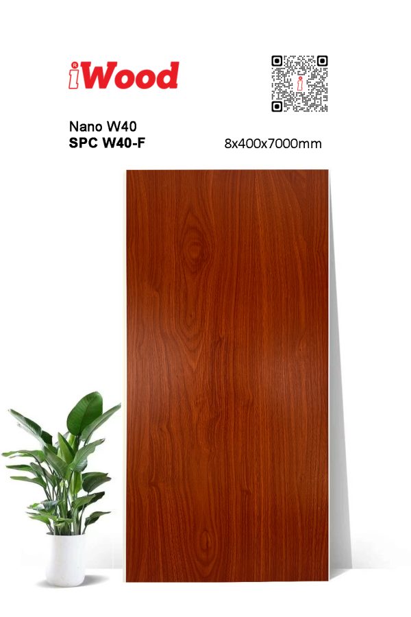 Tấm ốp Nano phẳng iWood SPC W40-F
