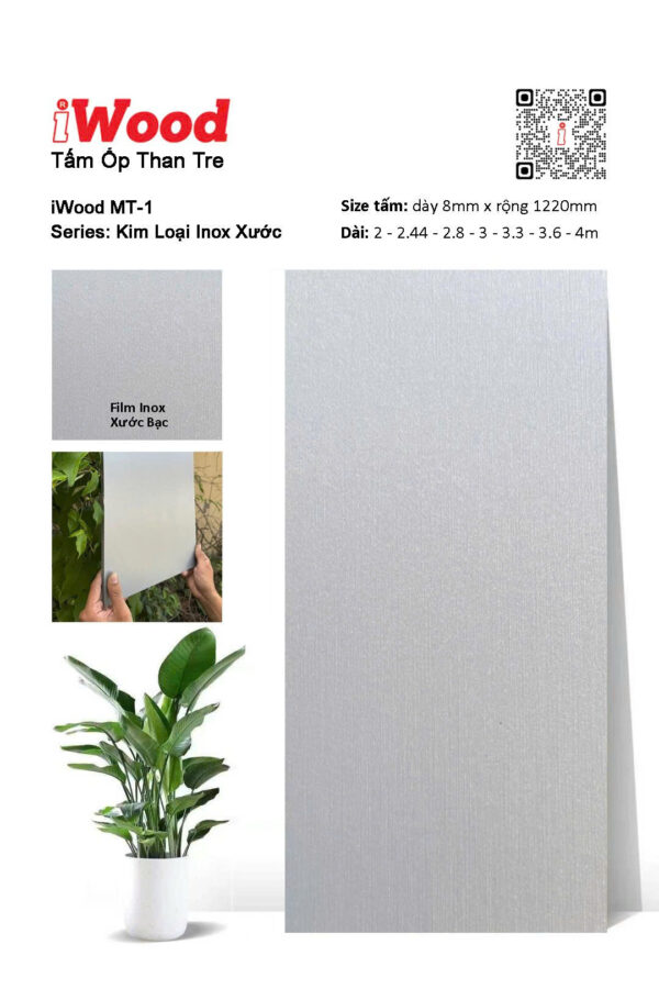 tấm ốp đa năng iWood film inox xước