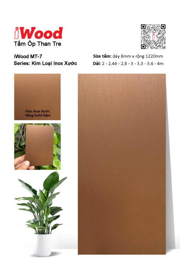 tấm ốp đa năng iWood film inox xước