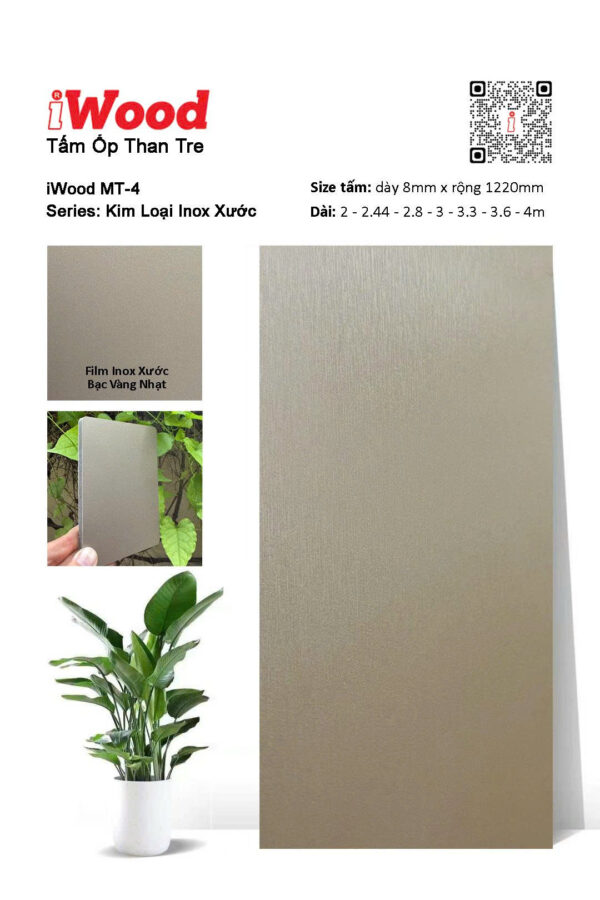 tấm ốp đa năng iWood film inox xước