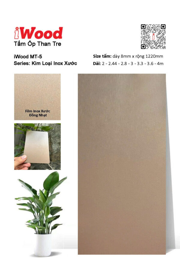 tấm ốp đa năng iWood film inox xước