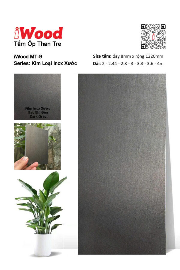 tấm ốp đa năng iWood film inox xước