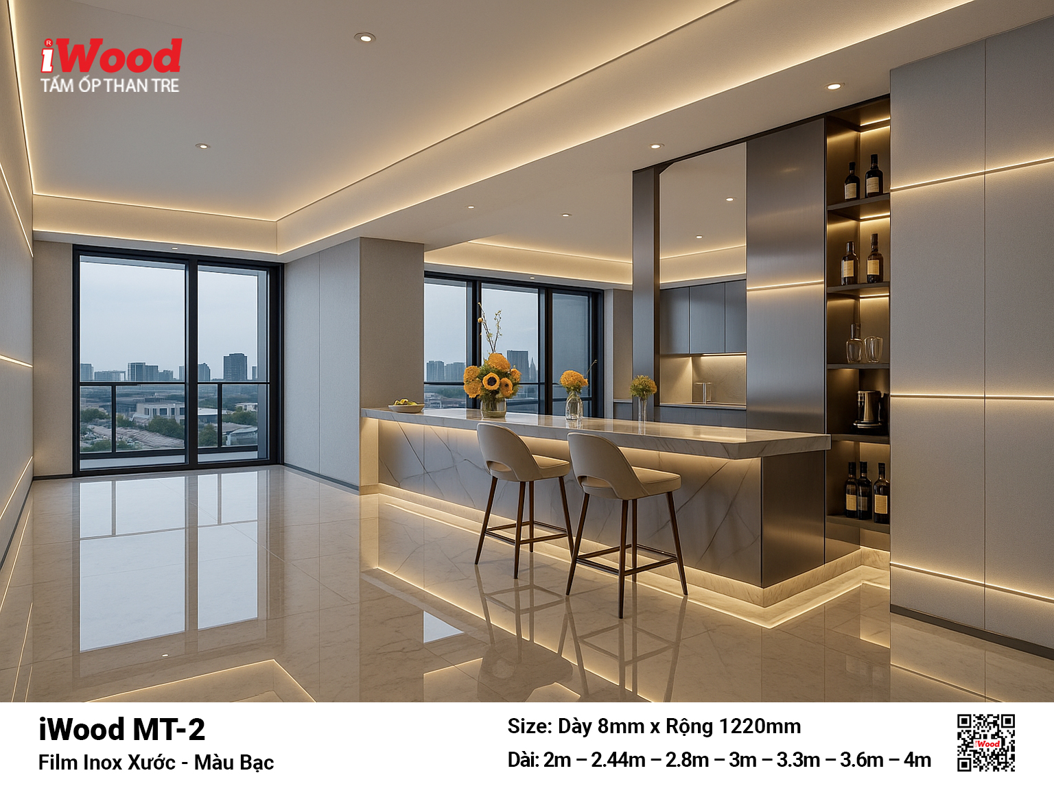 Tấm Than Tre Film Inox Xước